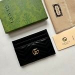 Gucci GG Marmont card case black leather-wallet
