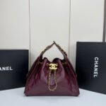 CHANEL 25 Small Handbag Grained Calfskin & Gold-Tone Metal Burgundy -Bag - Image 2