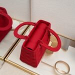 Dior Medium Lady Dior Bag Red Ultramatte Calfskin - Bag - Image 3
