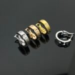 Cartier LOVE Hoop Earrings, Classic Model, 2 Diamonds - Image 4