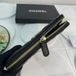 Chanel Boy Zip Around Wallet Quilted Caviar Long-Plain Gold Wallet - Image 5