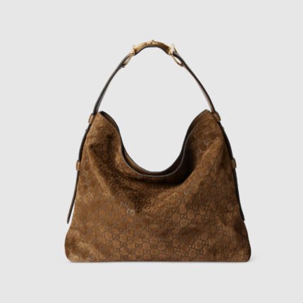 Gucci Beatrix large tote Brown embossed GG suede - Bag