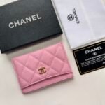 Chanel CLASSIC CARD HOLDER Grained Calfskin Pink Wallet - Image 5