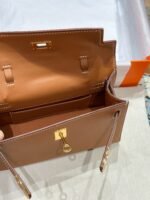 Hermes Kelly Mini 1st Kelly Pochette Generation Epsom Palm Leather-Golden Brown - Image 5