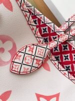Louis Vuitton Neverfull MM Shopping Bag - Red and White Bag - Image 8