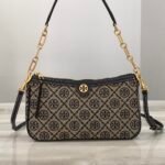 Tory Burch Navy Blue Monogram Jacquard Studio Shoulder Bag - Image 2