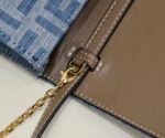 Fendi Chain Wallet Baguette Handbag - Blue Denim - Image 5