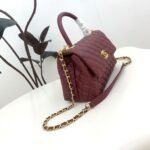 Chanel Mini Coco Handle Flap in Wine Red With Gold Hardware - Bag - Image 3