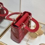 Dior Small Lady Dior Bag Red Cannage Calfskin Golden Hardware - Bag - Image 7