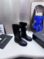 Chanel Black Rain Boots - Image 2