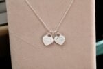 Tiffany Blue Double Heart Tag Pendant - Image 9