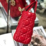 Dior Small Lady Dior Bag Red Cannage Calfskin Golden Hardware - Bag - Image 7