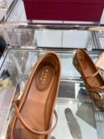 [TOP] Gucci Horsebit Ballet Flat Beige And Dark Drown Original GG Canvas Shoes - Image 9