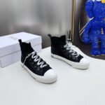 2024ss Dior Knit High Sneakers - Black Flyknit Shoes