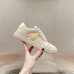Gucci Screener trainer with Web Apricot and Yellow Sneaker - Shoes