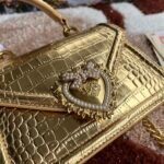 [TOP] Dolce & Gabbana Chain Tote Crossbody Bag - Gold Crocodile Print Gag - Image 7