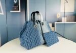 Dior Toujours Bag - Blue Denim Dior Oblique Jacquard - Image 3