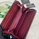 Chanel Caviar Chevron Quilted Wallet -Fishseed Pattern Silver Wallet - Image 8