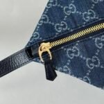 Gucci Vanity Top Handle Blue and white GG denim - Bag - Image 9