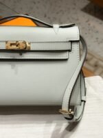 Hermes Kelly Mini 1st Kelly Pochette Generation Epsom Palm Leather-Light Blue - Image 6