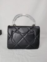 Chanel Top Handle Flap Bag Lambskin - Black - Image 6