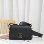 Givenchy New Shiny Grained Cowhide Leather Medium Crossbody Bag - Black Bag