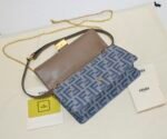 Fendi Chain Wallet Baguette Handbag - Blue Denim - Image 2