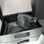 SAINT LAURENT Calfskin Quilted Monogram Mini Nolita Black Soft - Bag - Image 3