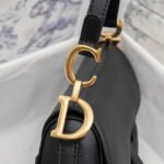 Dior Womens Bags Shoulder Bags SADDLE BAG Black Grained Calfskin With Wide Strap  - Bag - Image 7
