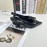 Prada Brushed leather slingback pumps black-shoes - Image 4
