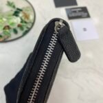 Chanel Caviar Chevron Quilted Wallet -Fishseed Pattern Silver Wallet - Image 4