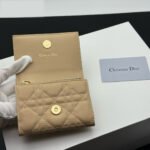 Dior Caro Montaigne Glycine Wallet-Apricot Leather Wallet - Image 6