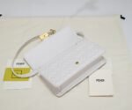 Fendi Baguette Wallet With Chain - White - Image 2