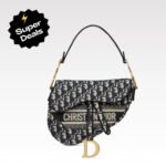 Dior SADDLE Bag Blue Dior Oblique Embroidered Velvet - Bag
