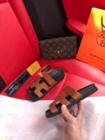 Hermes Chypre Sandal Leather Sandals Slippers - Shoes - Image 6