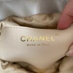 CHANEL 22 MINI HANDBAG Calfskin & Silver Metal White - Bag - Image 8