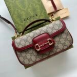 Gucci Horsebit 1955 Small Red Shoulder Bag - Image 2