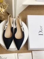 Dior J'Adior Slingback Pump Black Technical Fabric-Shoes - Image 4