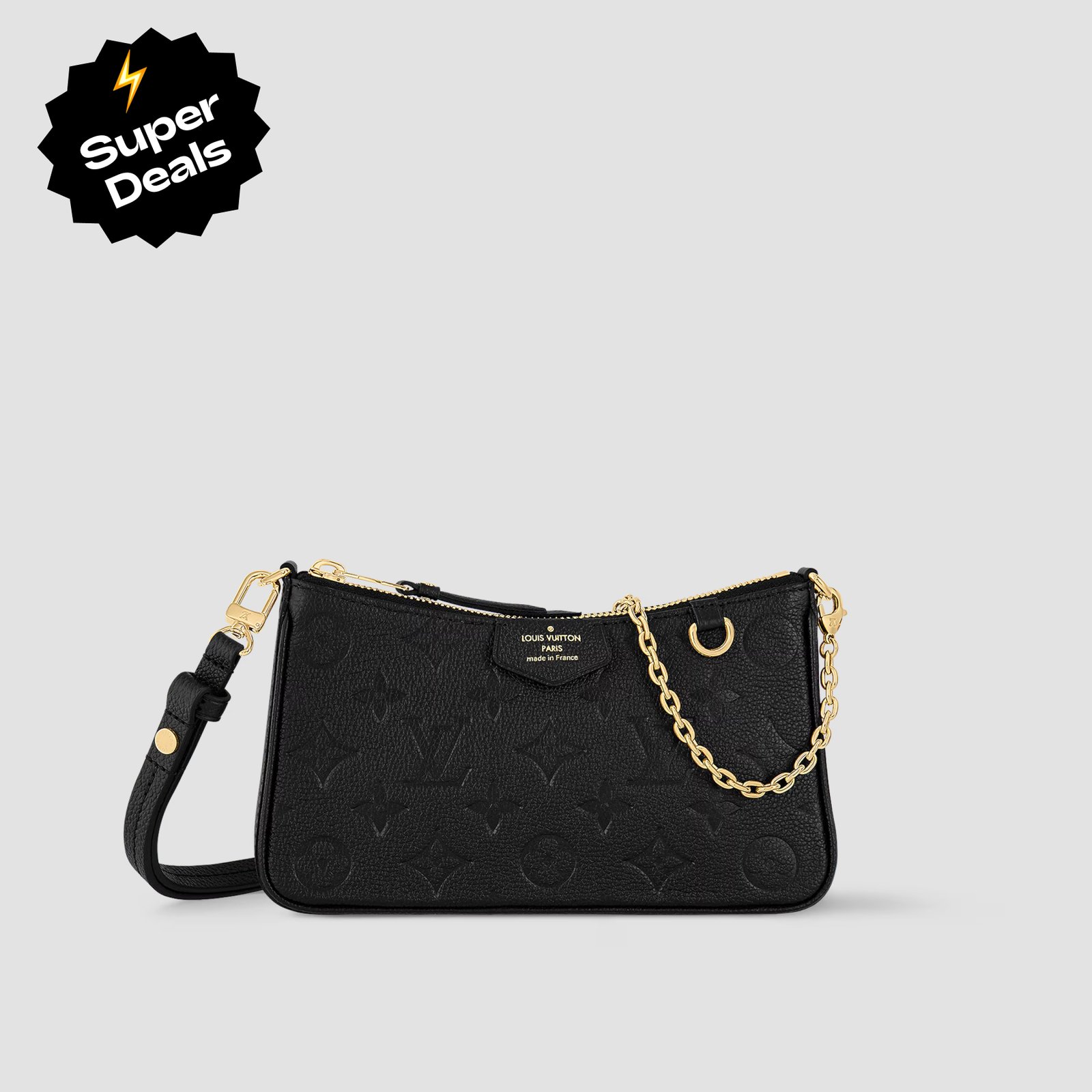 44fecc0038341c8e685618ae3fc4eb62 Louis Vuitton Empreinte Monogram Leather Black Easy Pouch On Strap Shoulder Bag Black - Bag - Image 1