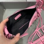 BALENCIAGA Le Cagole XS studded crinkled-leather shoulder bag pink - Bag - Image 3