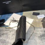 Saint Laurent YSL Cassandre Envelope - Black - Silver Metal - Image 6