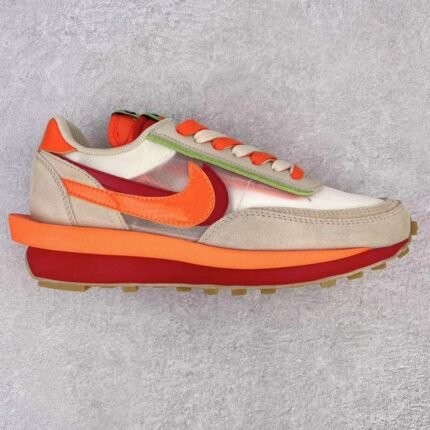 Nike x Undercover x sacai x LDWaffle CLOT Kiss of Death Net Orange Blaze Sneakers - Shoes