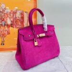 Hermes Birkin Bag Doblis Bag Golden Hardware-Magenta Bag - Image 2