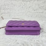 Chanel Shoulder Crossbody Gold Buckle Lattice Cowhide Bag - Image 9