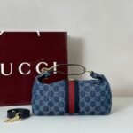 Gucci Vanity Top Handle Blue and white GG denim - Bag - Image 2