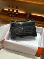 Hermes Kelly Mini 1st Kelly Pochette Generation Epsom Palm Leather-Black - Image 2