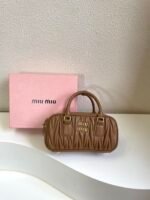 Miu Miu Arcadie matelassé nappa leather bag Brown S-wide Size - Bag - Image 5