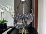 [TOP]Dior SADDLE Bag Blue Dior Oblique Embroidered Velvet - Bag - Image 4
