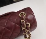 Chanel Classic Flag Handbag Lambskin & Gold-Tone Metal Burgundy Gold Hardware - Bag - Image 7