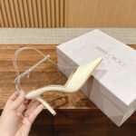 JIMMY CHOO White with Crystal Embellishmen Pumps- Shoes - Image 6